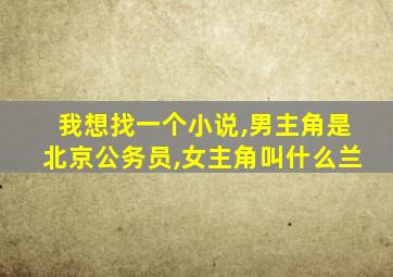 我想找一个小说,男主角是北京公务员,女主角叫什么兰