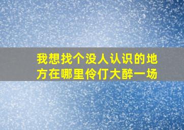 我想找个没人认识的地方在哪里伶仃大醉一场