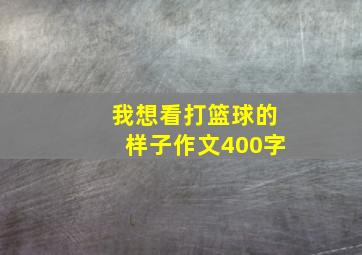 我想看打篮球的样子作文400字