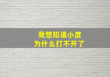 我想知道小度为什么打不开了