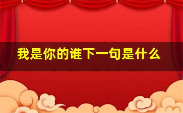 我是你的谁下一句是什么