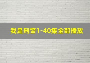 我是刑警1-40集全部播放