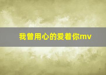 我曾用心的爱着你mv