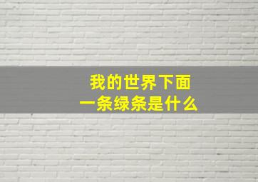 我的世界下面一条绿条是什么