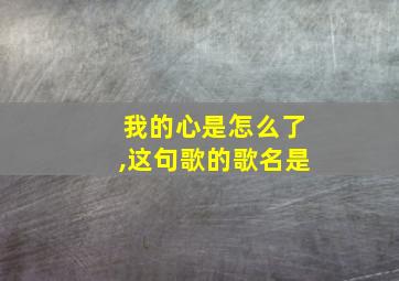 我的心是怎么了,这句歌的歌名是