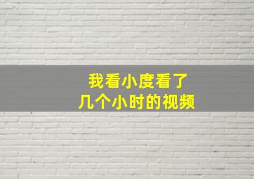 我看小度看了几个小时的视频