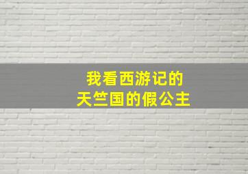 我看西游记的天竺国的假公主