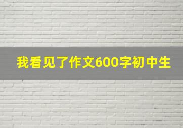 我看见了作文600字初中生