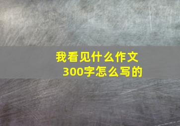 我看见什么作文300字怎么写的