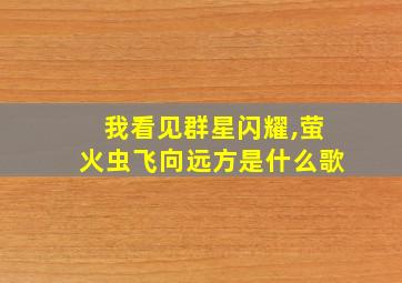 我看见群星闪耀,萤火虫飞向远方是什么歌