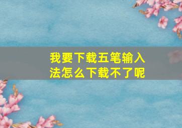 我要下载五笔输入法怎么下载不了呢