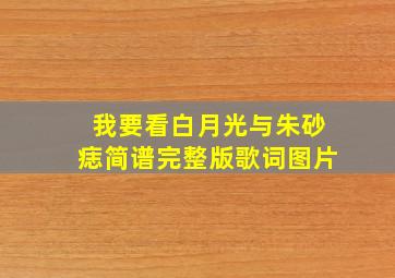 我要看白月光与朱砂痣简谱完整版歌词图片