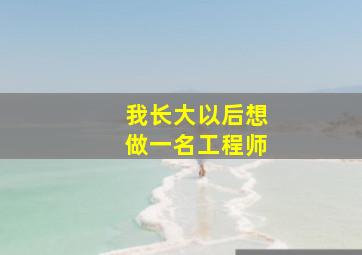 我长大以后想做一名工程师