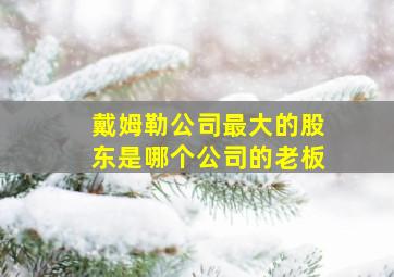 戴姆勒公司最大的股东是哪个公司的老板