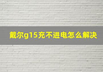 戴尔g15充不进电怎么解决