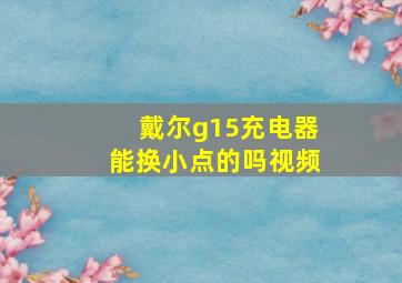 戴尔g15充电器能换小点的吗视频