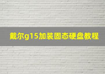 戴尔g15加装固态硬盘教程