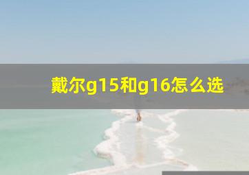 戴尔g15和g16怎么选