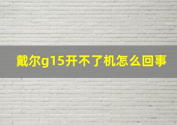 戴尔g15开不了机怎么回事