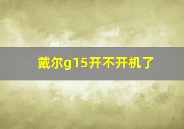 戴尔g15开不开机了