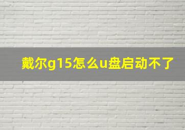 戴尔g15怎么u盘启动不了