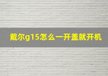 戴尔g15怎么一开盖就开机