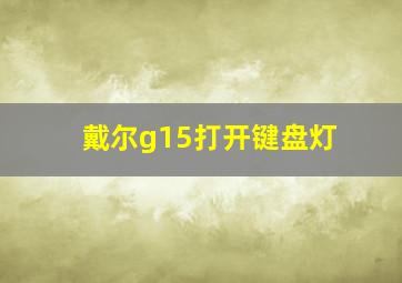 戴尔g15打开键盘灯