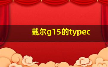 戴尔g15的typec