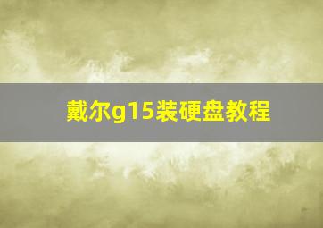 戴尔g15装硬盘教程