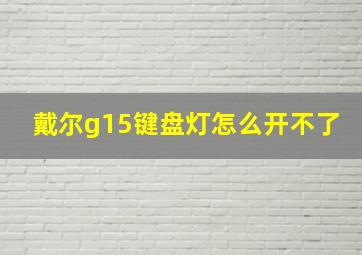 戴尔g15键盘灯怎么开不了