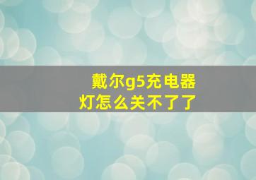 戴尔g5充电器灯怎么关不了了