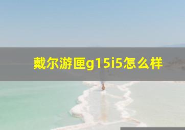 戴尔游匣g15i5怎么样