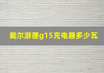 戴尔游匣g15充电器多少瓦