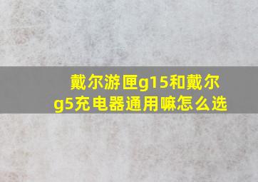 戴尔游匣g15和戴尔g5充电器通用嘛怎么选