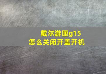 戴尔游匣g15怎么关闭开盖开机