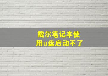 戴尔笔记本使用u盘启动不了