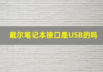 戴尔笔记本接口是USB的吗