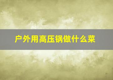 户外用高压锅做什么菜