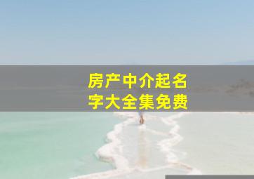 房产中介起名字大全集免费