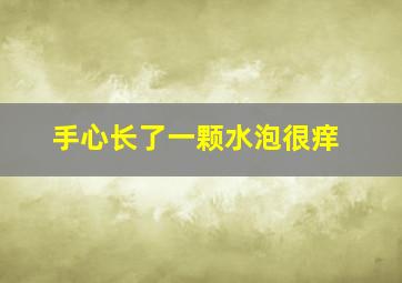 手心长了一颗水泡很痒