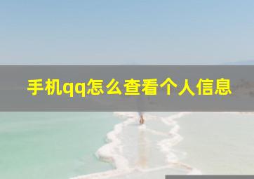 手机qq怎么查看个人信息