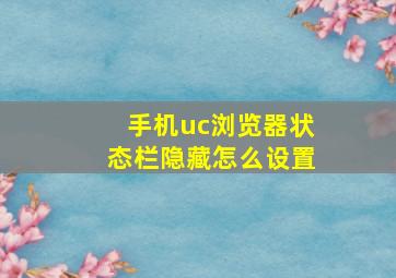 手机uc浏览器状态栏隐藏怎么设置