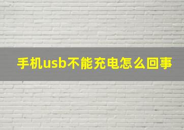 手机usb不能充电怎么回事