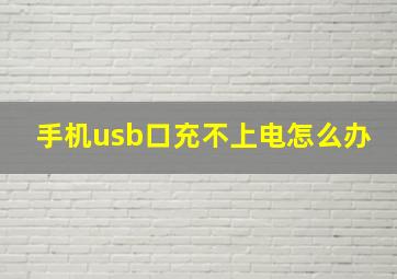 手机usb口充不上电怎么办