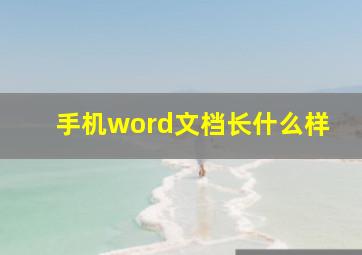 手机word文档长什么样