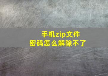 手机zip文件密码怎么解除不了