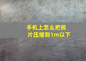 手机上怎么把照片压缩到1m以下