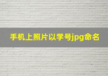 手机上照片以学号jpg命名