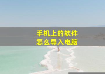 手机上的软件怎么导入电脑