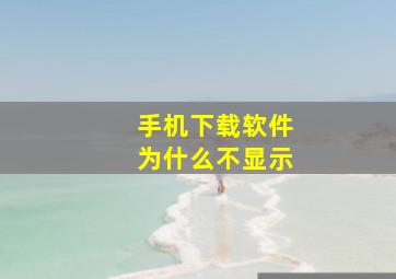 手机下载软件为什么不显示